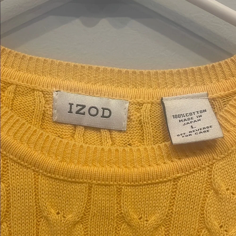 IZOD Men's Yellow Cable Knit Sweater